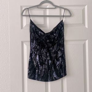 Express strapless sequin tank top